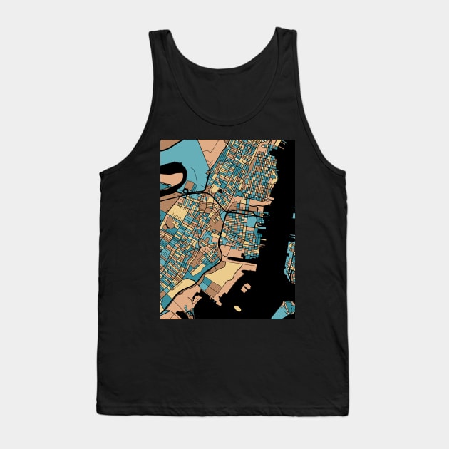 Jersey City Map Pattern in Mid Century Pastel Tank Top by PatternMaps